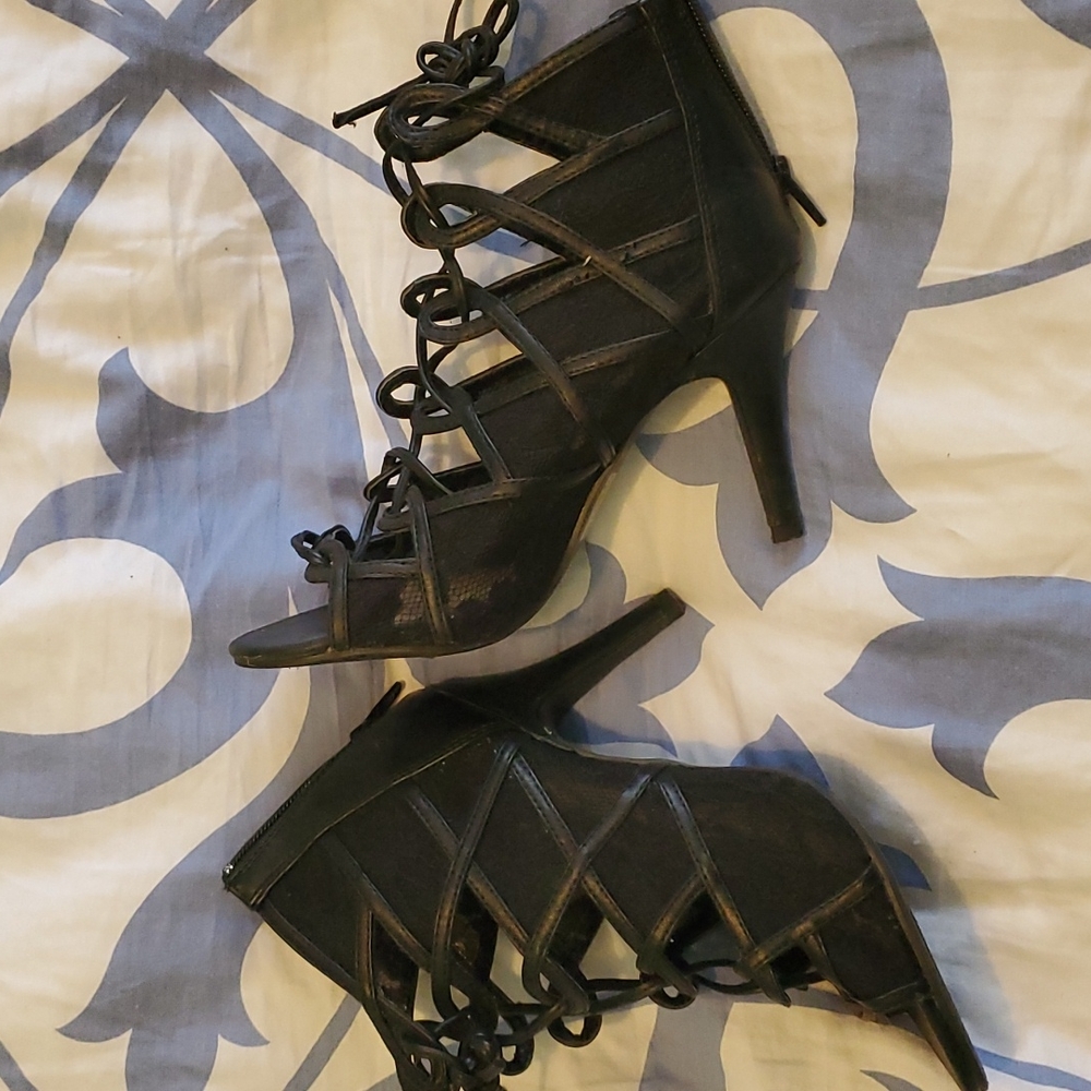 Lace high heels